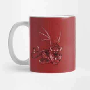 ecopop kaiju manticore in dark beast wings art Mug